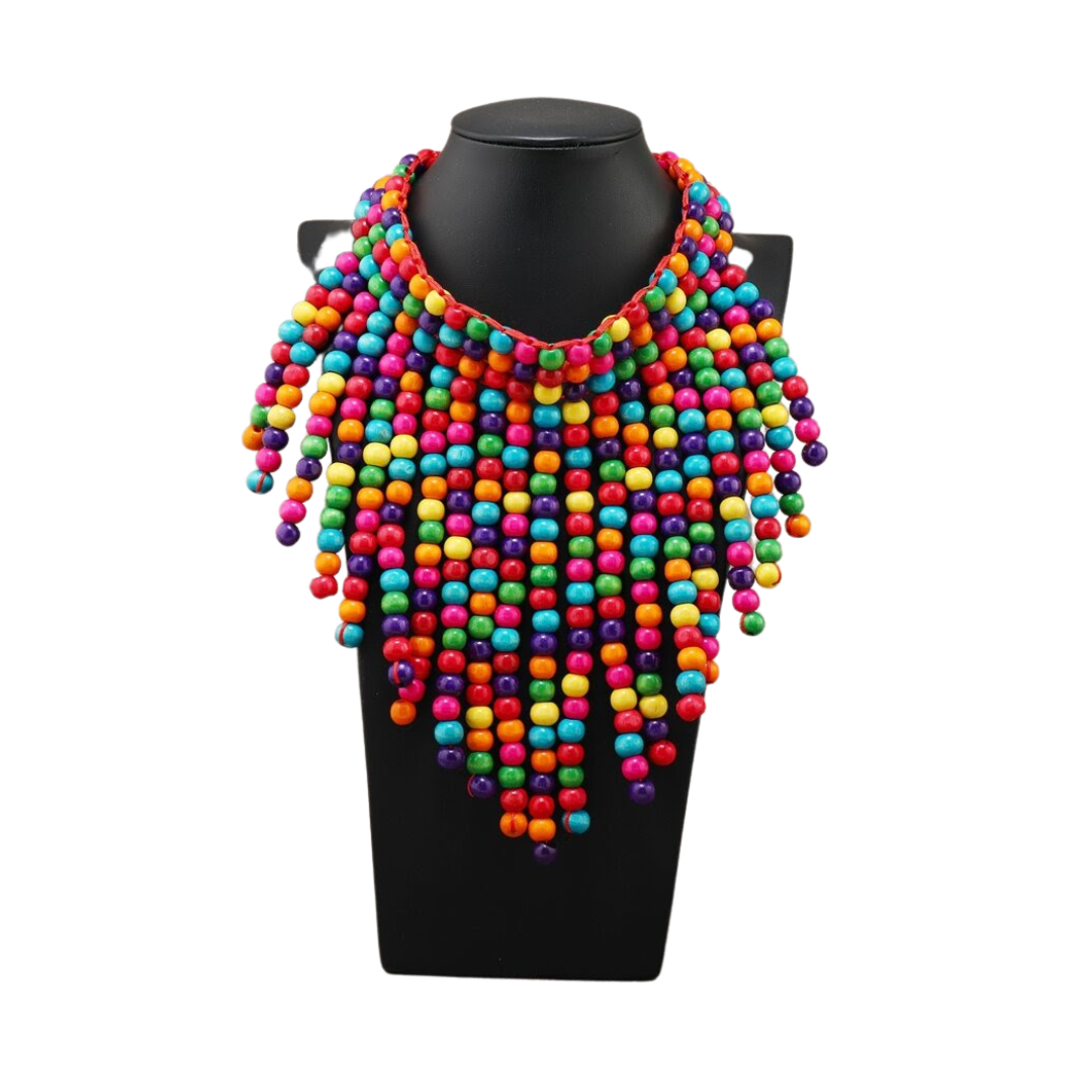 Multicolored beads Afrocentric necklace
